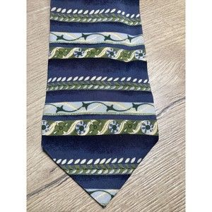 Mens Necktie Silk Made in Italy Zylos George Machado Green/Blue